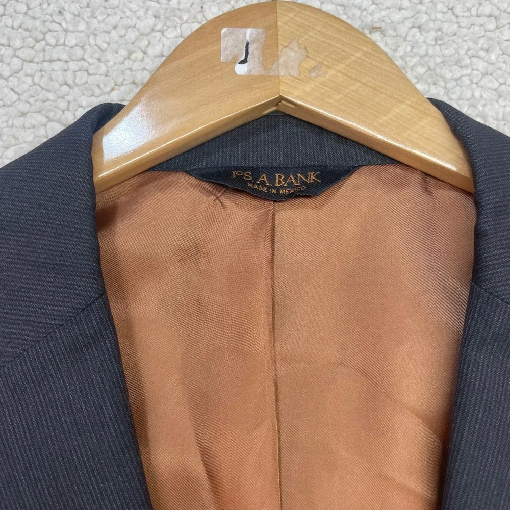 Jos. A. Bank Blazer Men 41R Grey Joseph Wool Two Button Suit Jacket Textured
